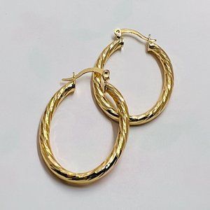 Oval Earrings, Gold Earrings, Gold Filled Hoops, Oval Hoops, Gift for you, Panta